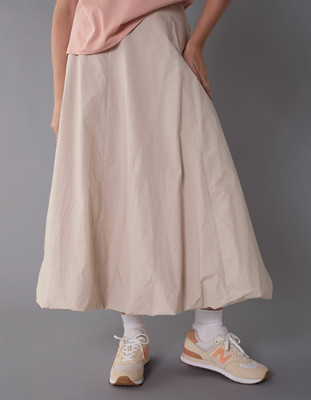 American Eagle Solid Women Regular Beige Skirt