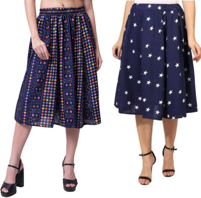 Mannat Diva Printed Women A-line Multicolor Skirt