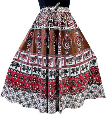 PINK CITY MART Printed Women Flared Multicolor Skirt