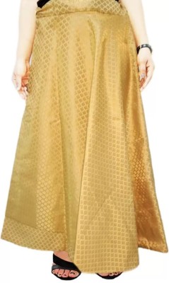 PARANGAT Self Design Women Flared Gold Skirt