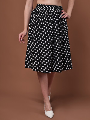 VALLES365 by S.c. Printed Women A-line Black Skirt