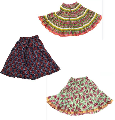 Newconcept Self Design Girls Regular Multicolor Skirt