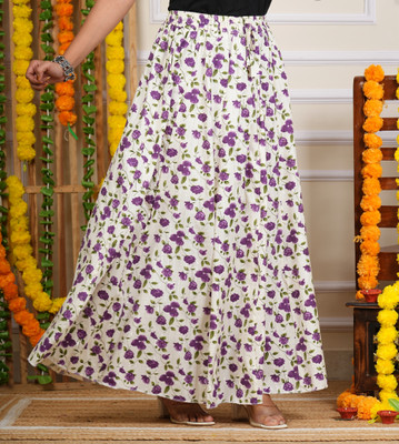 AARMAD Printed Women Flared Multicolor Skirt