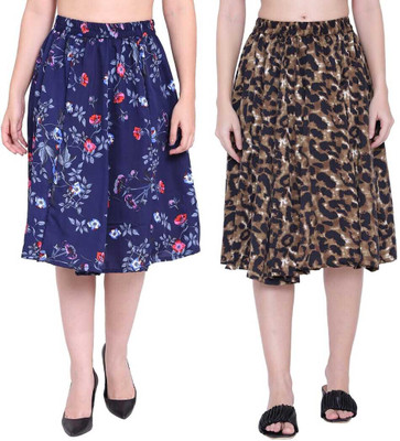 Mannat Diva Printed Women A-line Multicolor Skirt