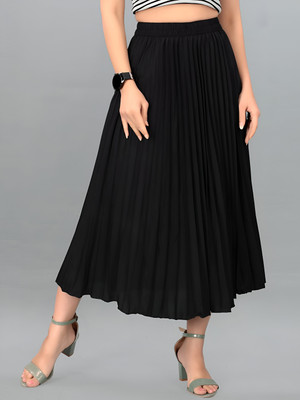 ZWERLON Abstract Women A-line Black Skirt