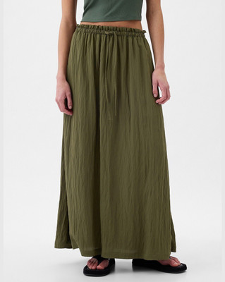GAP Solid Women Broomstick Green Skirt