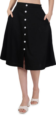 KHODIYAR ENTERPRISE Solid Women A-line Black Skirt