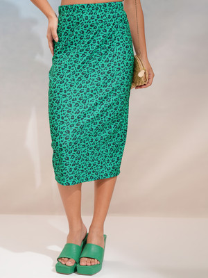 Tokyo Talkies Printed Women Pencil Multicolor Skirt