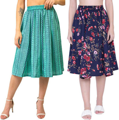 Mannat Diva Printed Women A-line Multicolor Skirt
