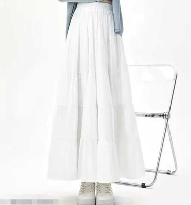 HouseOfCommon Solid Women Flared White Skirt