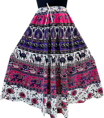 Saicreation Printed Women Flared Multicolor Skirt