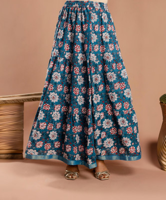 HIMCARE Floral Print Women Flared Multicolor Skirt