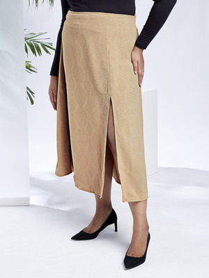 Globus Self Design Women A-line Beige Skirt