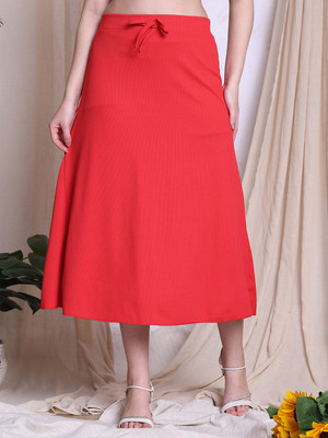 NEUDIS Solid Women A-line Red Skirt