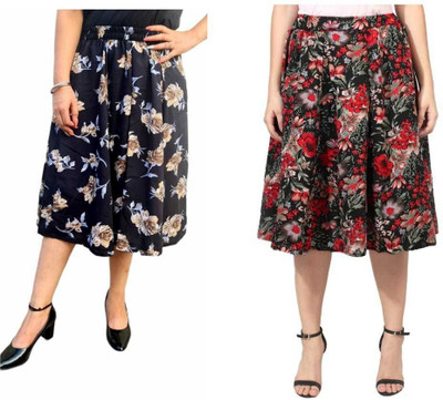 Manat Diva Printed Women Flared Multicolor Skirt