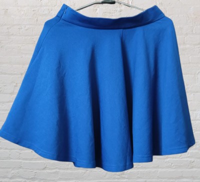 YFL RESERVED Self Design, Solid Women A-line Blue Skirt