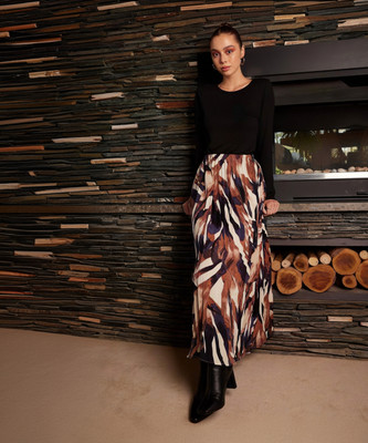 OTABU Printed Women A-line Multicolor Skirt