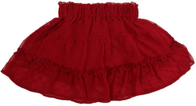 V-MART Solid Girls Regular Pink Skirt