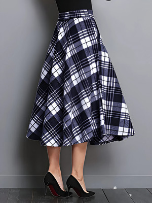 HIALTO Checkered Women Skorts Blue Skirt