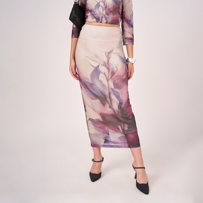 Honey By Pantaloons Solid Women A-line White Skirt