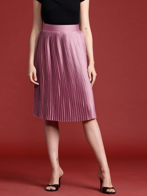 all about you Solid Women A-line Pink Skirt