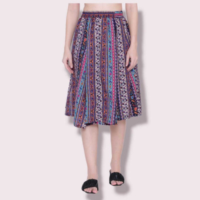 Mannat Diva Printed Women A-line Multicolor Skirt