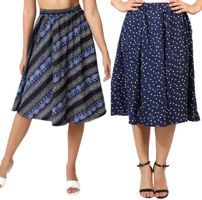 Manat Diva Printed, Polka Print Women A-line Multicolor Skirt