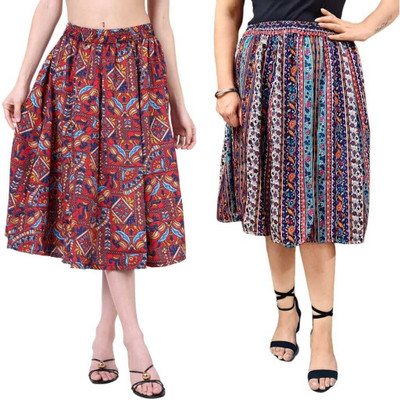 MAIYYAA COLLECTION Printed Women A-line Black Skirt