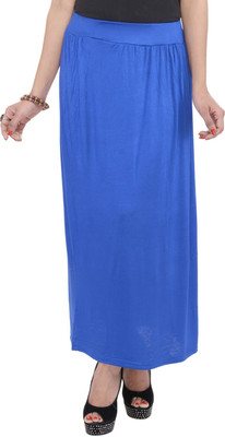 JABAMA Solid Women Straight Blue Skirt