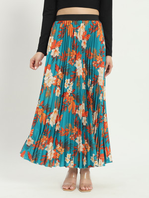 ZWERLON Floral Print Women A-line Multicolor Skirt