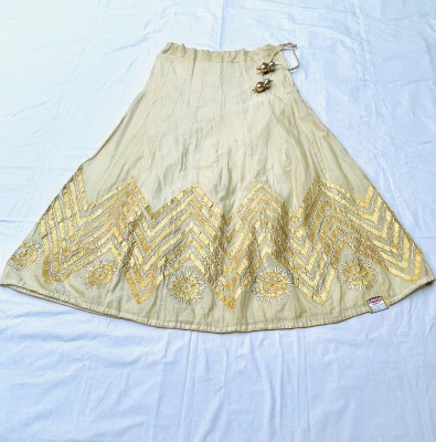 Reeti N Riwaaz Self Design Women Regular Gold Skirt