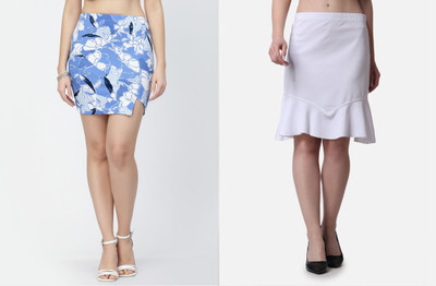 POPWINGS Printed Women Pencil Multicolor Skirt