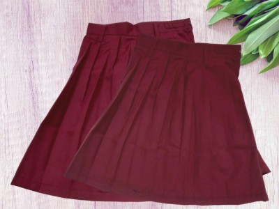 Abhima Solid Girls Bubble Maroon Skirt