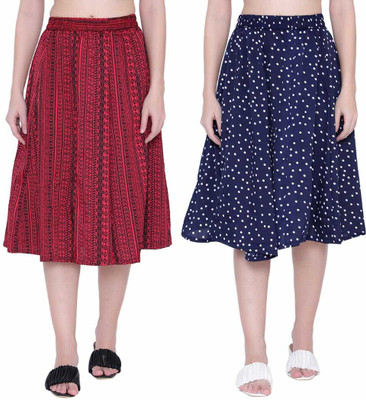 Mannat Diva Printed Women A-line Multicolor Skirt