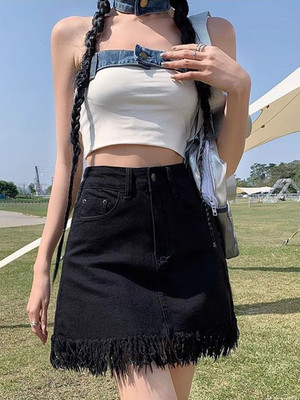 Dressberry Solid Women A-line Black Skirt