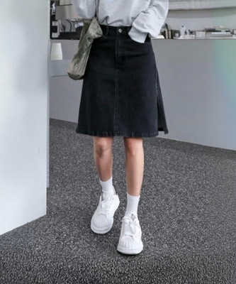 Pinkclap fashion Solid Women A-line Black Skirt