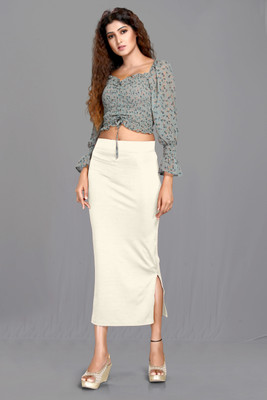 DRESQUE STORE DS_PC_TEX_3713_WHITE Polyester Petticoat(L)