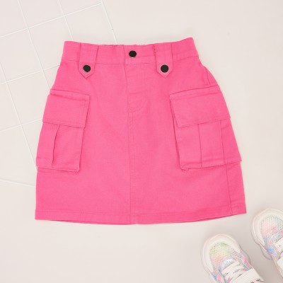 Pantaloons Junior Solid Girls A-line Pink Skirt