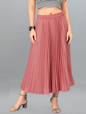 ZWERLON Abstract Women A-line Pink Skirt