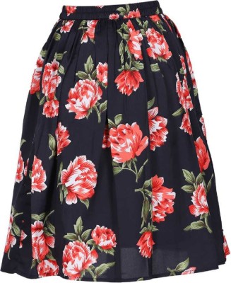 Reem Jheem Floral Print Girls Flared Multicolor Skirt