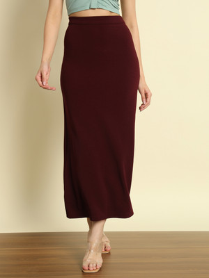 METRONAUT Solid Women Regular Red Skirt