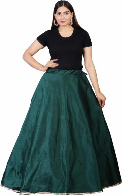 SEER Embellished Women Flared Green Skirt