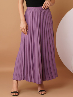 CHEMISTRY Solid Women Flared Purple Skirt