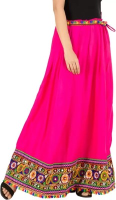 raghudas Embroidered Women Regular Pink Skirt