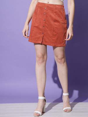 METRONAUT Solid Women Regular Red Skirt
