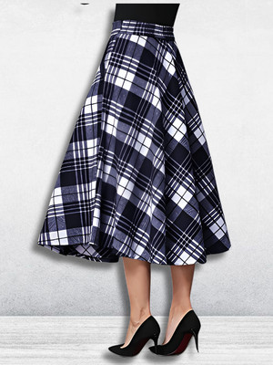 HouseOfCommon Checkered Women Skorts Blue Skirt