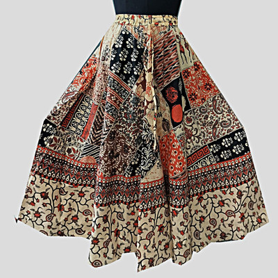 JWF Printed Women Flared Multicolor Skirt
