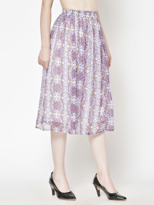 Cation Printed Women Gathered Purple Skirt