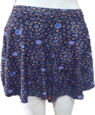 aastha creation Printed Women A-line Blue Skirt