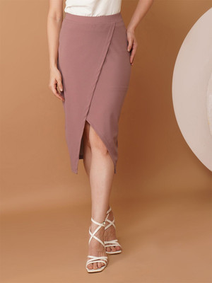 CHEMISTRY Solid Women A-line Pink Skirt